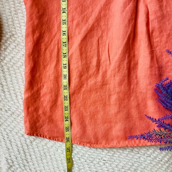 Ellen Tracy orange linen blouse SIZE M - Picture 10 of 11